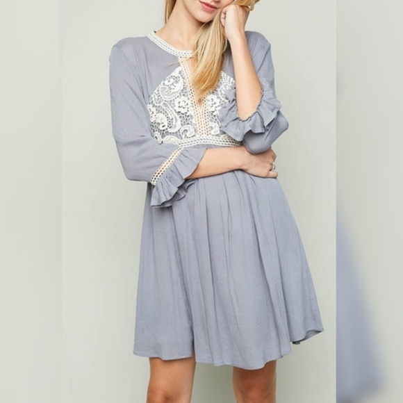 ❗️LAST CHANCE❗️HAYDEN Boho Lace Front Dress - Picture 1 of 4